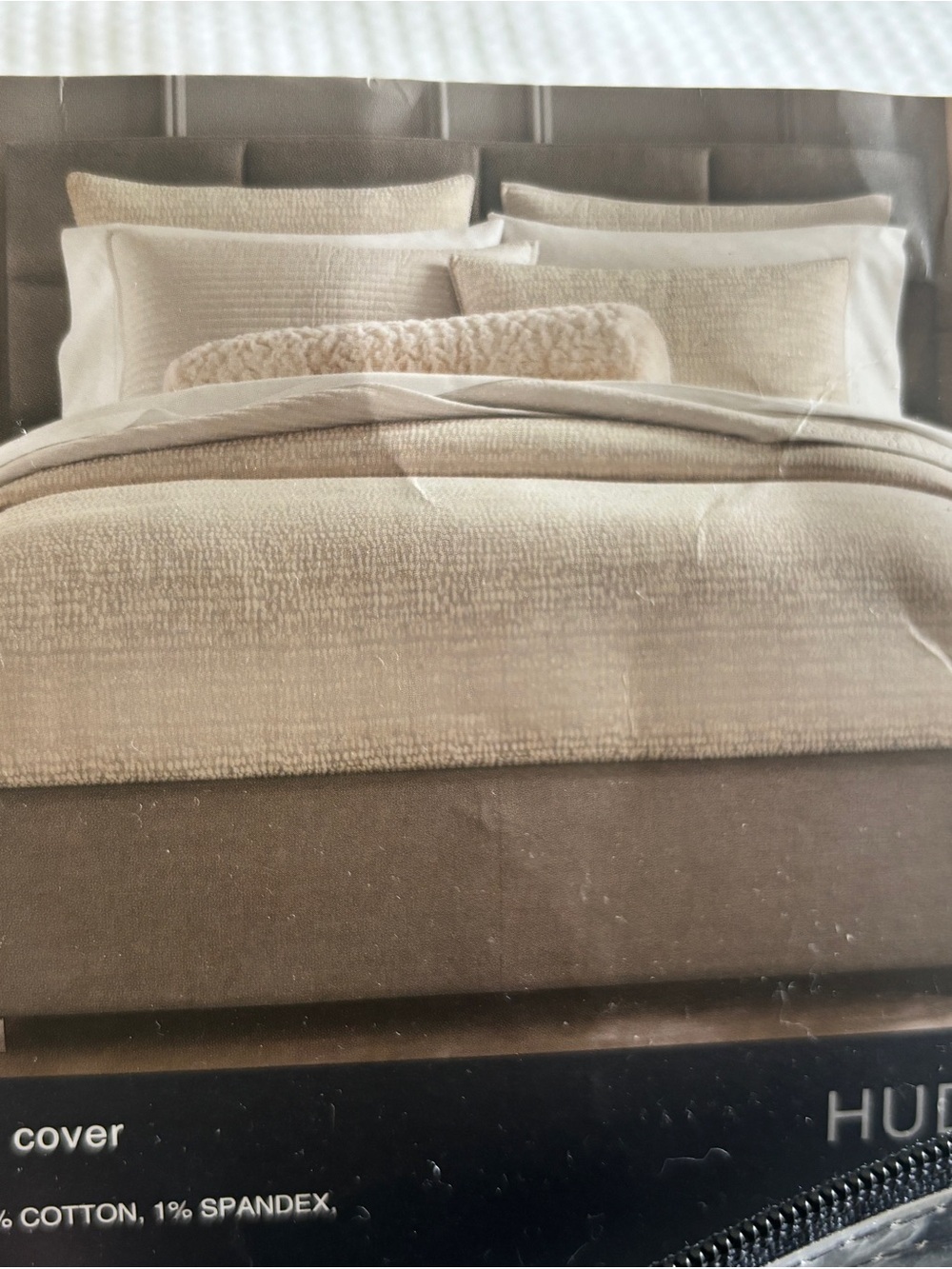 Hudson Jeans Cream Textured Duvet Cover Set